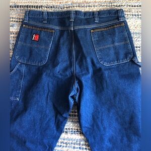 Men's Blue Indigo Denim Wrangler Riggs Workwear Carpenter Jeans